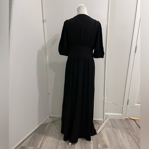 NWT Commense Frenchy Button Split Long Dress Black Medium - Picture 6 of 10